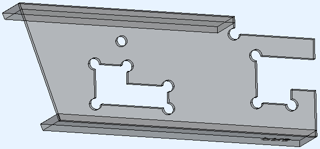 Het voorbeeld 3D-model gegenereerd met de inkeping hoek type Corrner arc ingeschakeld