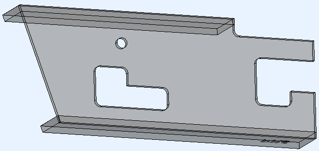 Het voorbeeld 3D-model gegenereerd met de inkeping hoek type Fillet arc ingeschakeld