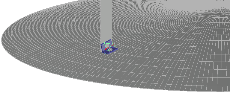 Example of a clipangle drawn against a spherical volume, which could be the roof of a tank