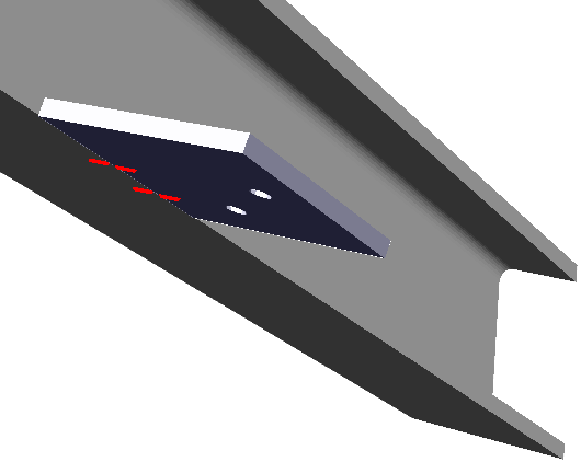 Hole match lines were transferred to the flange automatically