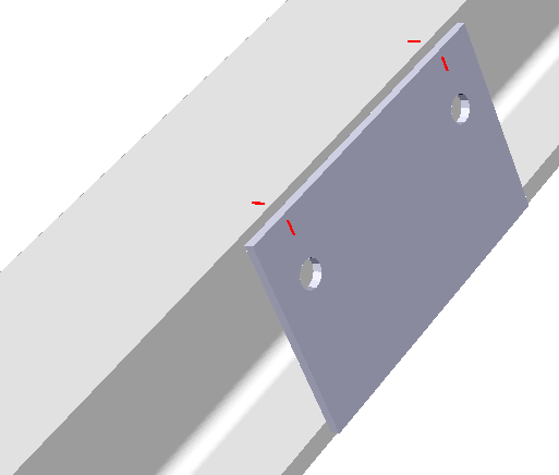 Example of a toe plate where the hole match lines were transferred to the flange