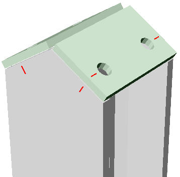 Example of double end plates where hole match lines are transferred to the flange