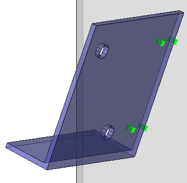 Un exemple avec des marques de poinçonnage à la fois sur la pièce principale et sur la pièce jointe, pas de contours et pas d'annotations